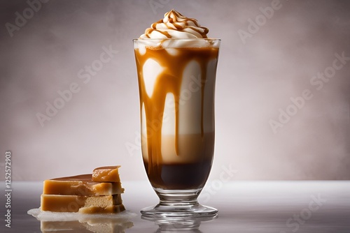 iced caramel macchiato coffee in glass