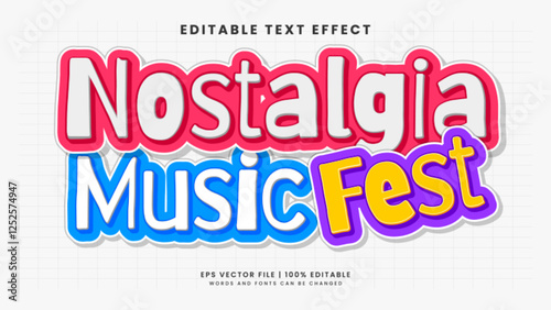 Nostalgia music fest editable text effect retro 90s style