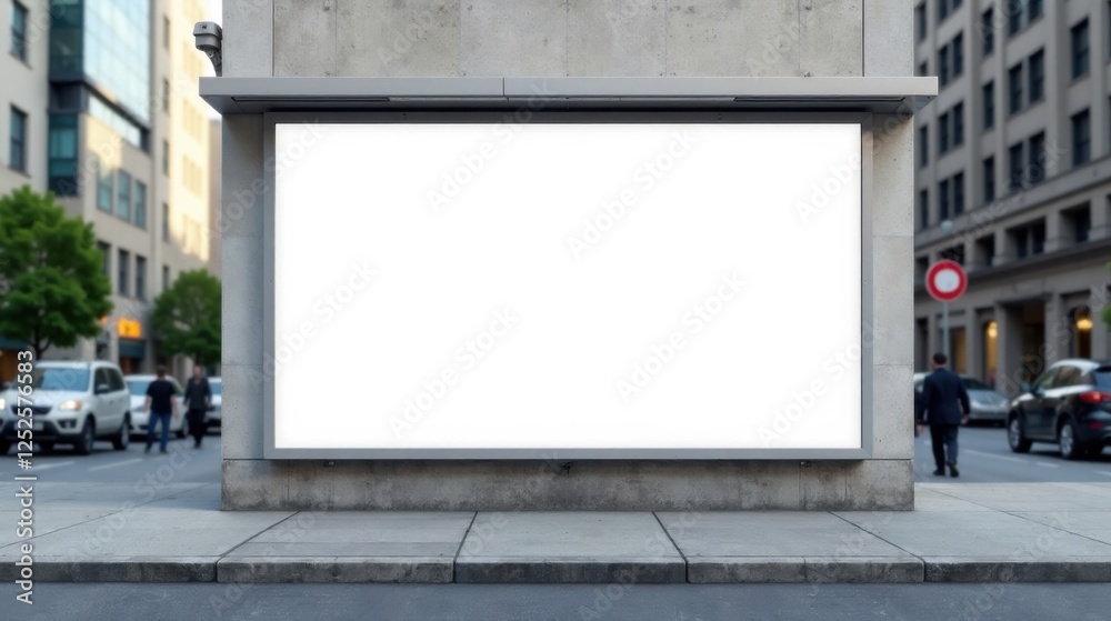 Obraz premium Blank Advertisement Billboard on Urban Street Corner Ready for Your Message