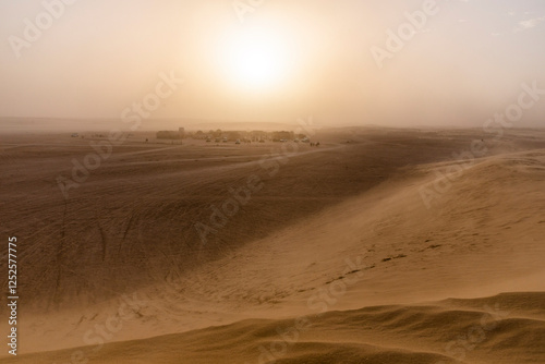 Fototapeta Naklejka Na Ścianę i Meble -  Rolling sand dunes of the top of the Sahara desert