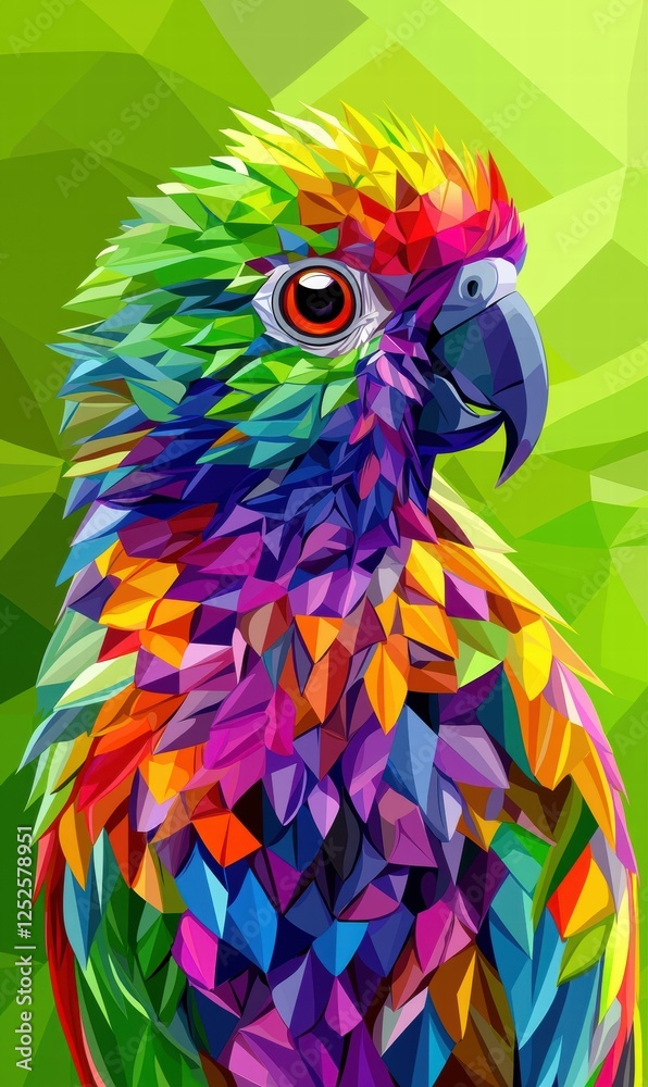 Fototapeta premium Vibrant parrot art. AI.