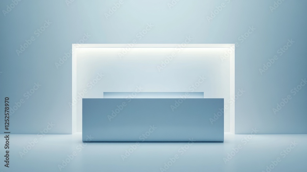 Minimalist Reception Desk in a Modern Office Space Minimalist Reception Desk in a Modern Office Space