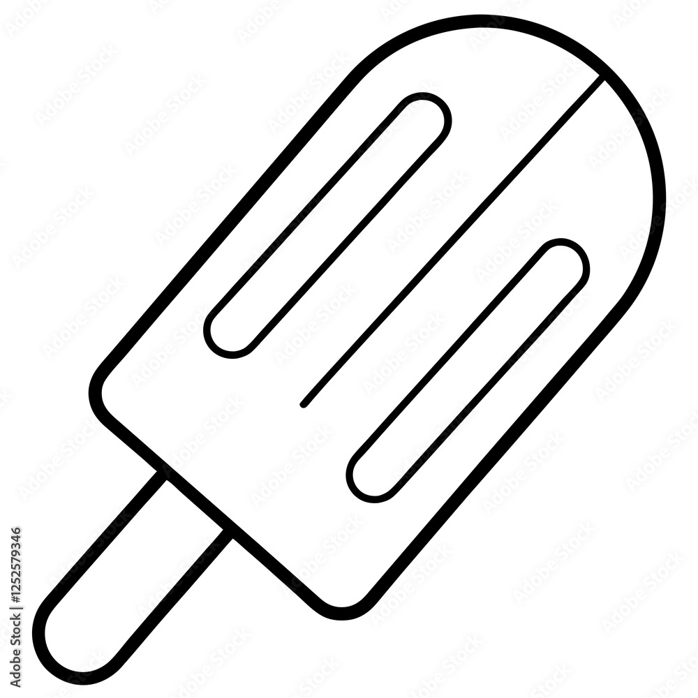 Outline-Style Popsicle Vector Graphics Outline-Style Popsicle Vector Graphics