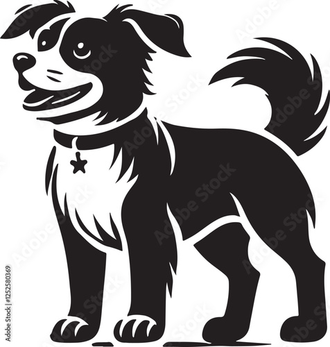 Wallpaper Mural dog silhouette victor file block and white. Torontodigital.ca