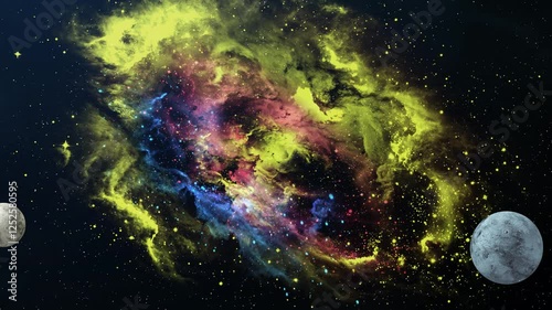 a beautiful sci-fi  nebulae in the deep space, in the concept of fictional space