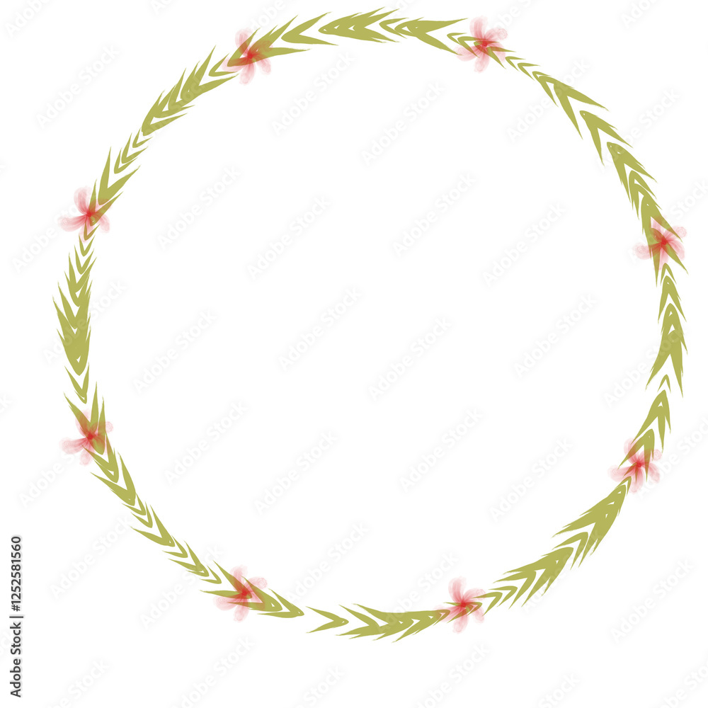 Obraz premium Hand drawn floral wreath for wedding invitation card design