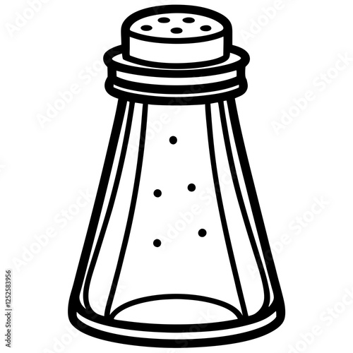 Salt Shaker Line Art Illustration