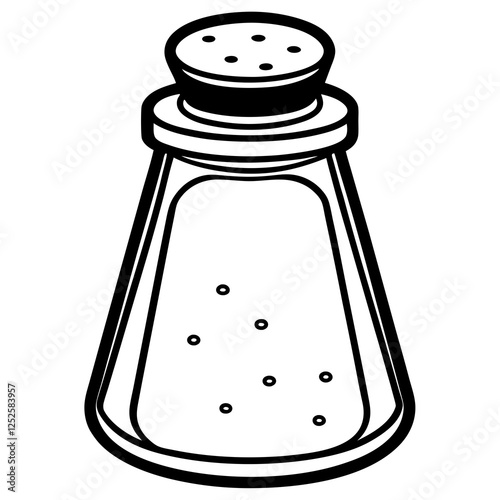 Salt Shaker Line Art Illustration