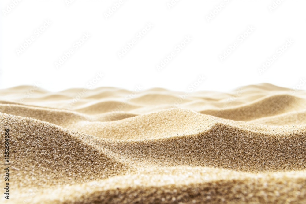 Sand dunes creating subtle waves against a white backdrop Sand dunes creating subtle waves against a white backdrop