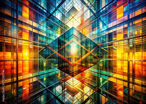 Wallpaper Mural Abstract Background with Intersecting Lines and Squares Double Exposure Torontodigital.ca