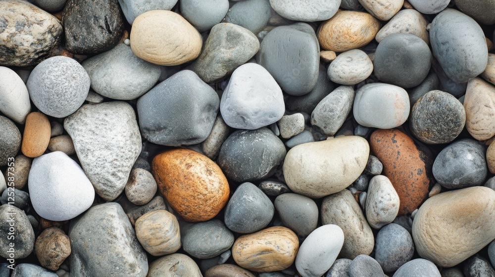 Smooth beach stones, coastal texture, background, nature Smooth beach stones, coastal texture, background, nature