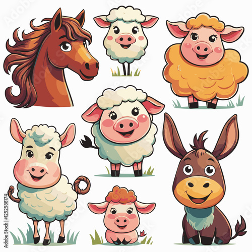 Cartoon Animal Sticker Packs, Cute Stickers for Animal Lovers , Kawaii Animals, Assorted Waterbottle Sticker Packs, Cute Pet Squad Cute Animal Sticker Pack
