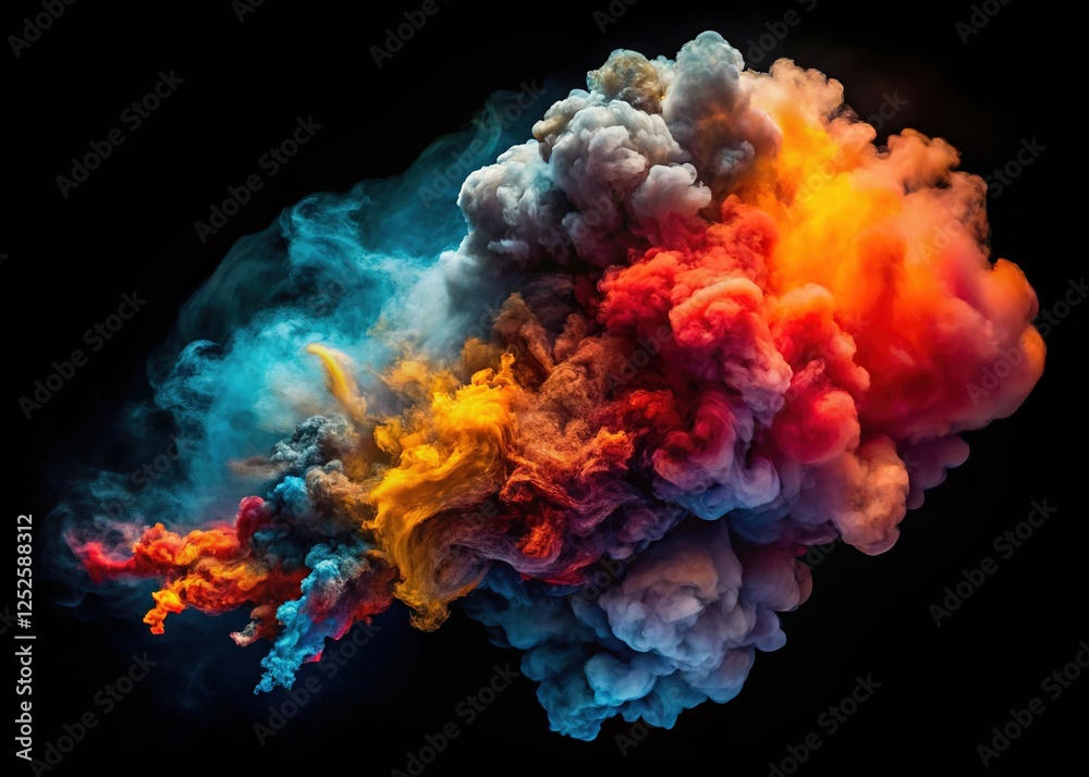 Fototapeta premium Dramatic Smoke on Black Background: An Abstract and Alluring Image