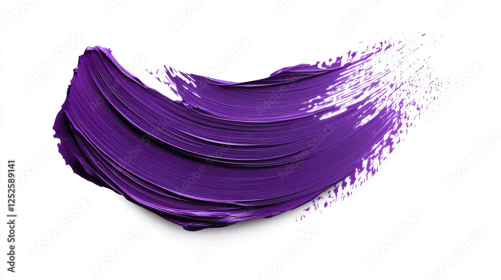 Purple Paint Stroke on White Background - Artistic Texture Purple Paint Stroke on White Background - Artistic Texture
