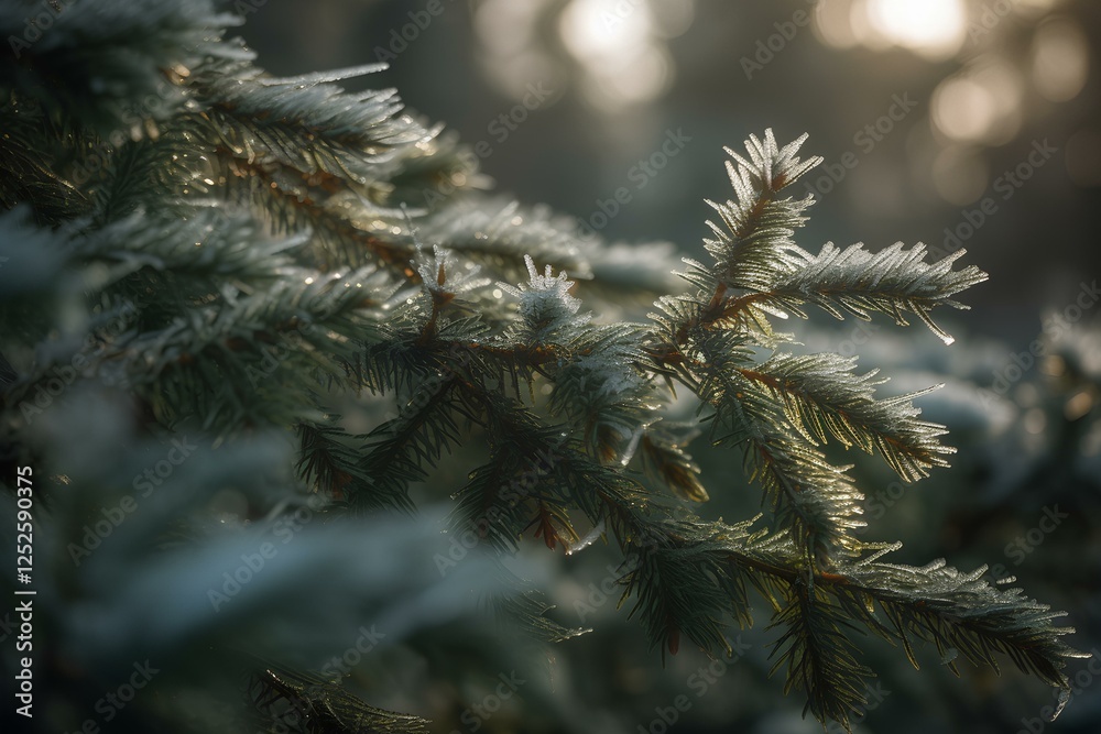 snow covered pine needles snow covered pine needles