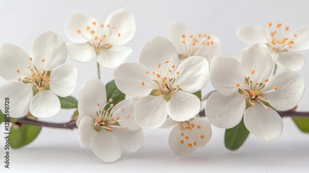 white spring flowers isolated on white background white spring flowers isolated on white background