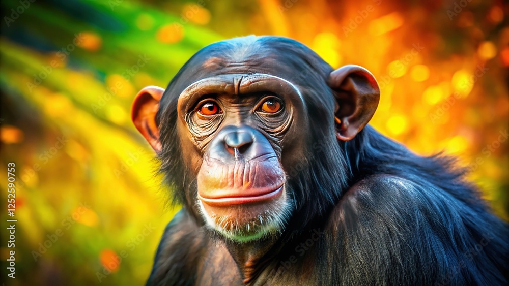 Majestic Chimpanzee Captured with Symmetry and Vibrance