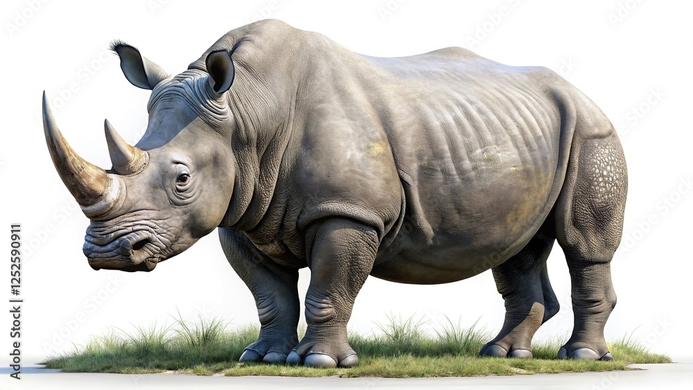 Fototapeta premium Majestic Rhino: Close-up Product Shot of a Realistic Rhino Figurine