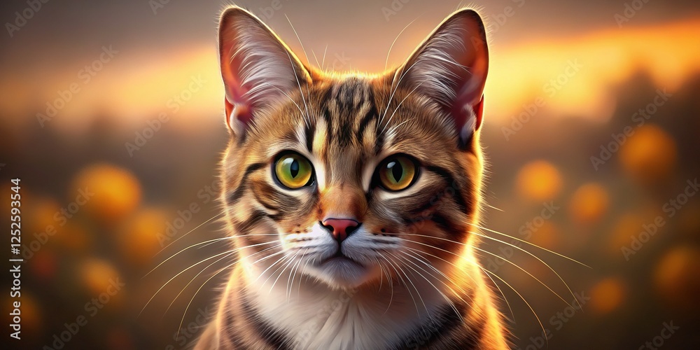 Obraz premium Sweet Cat Double Exposure: Dreamy Floral Pet Portrait
