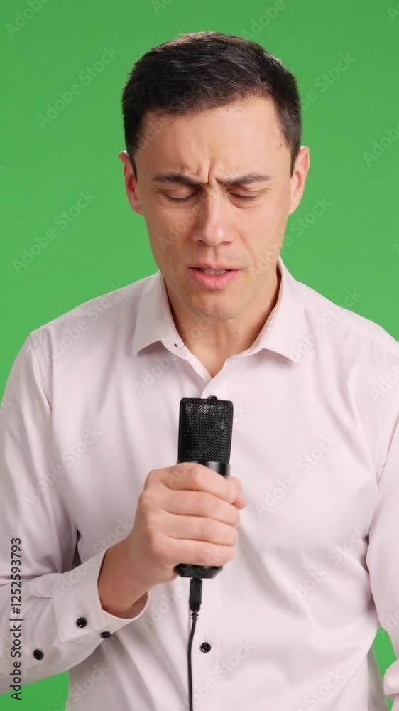 Man with microphone in hand giving a speech Man with microphone in hand giving a speech