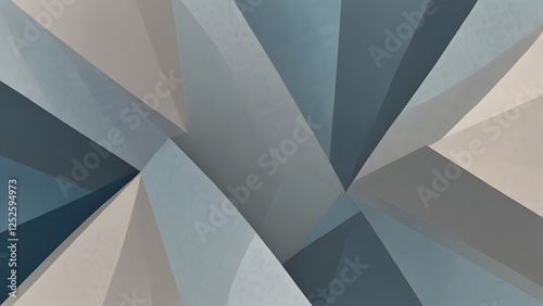 Abstract pattern background in light pastel, soft, dusty gray, blue, silver, and white. geometric form. Facet triangle fold with line stripe angle. gradient of colors. granule of noise. Tech and busin