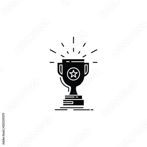 Tropy cup icon vector design template. Isolated on white background.