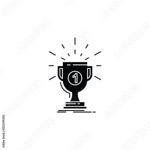 Tropy cup icon vector design template. Isolated on white background.
