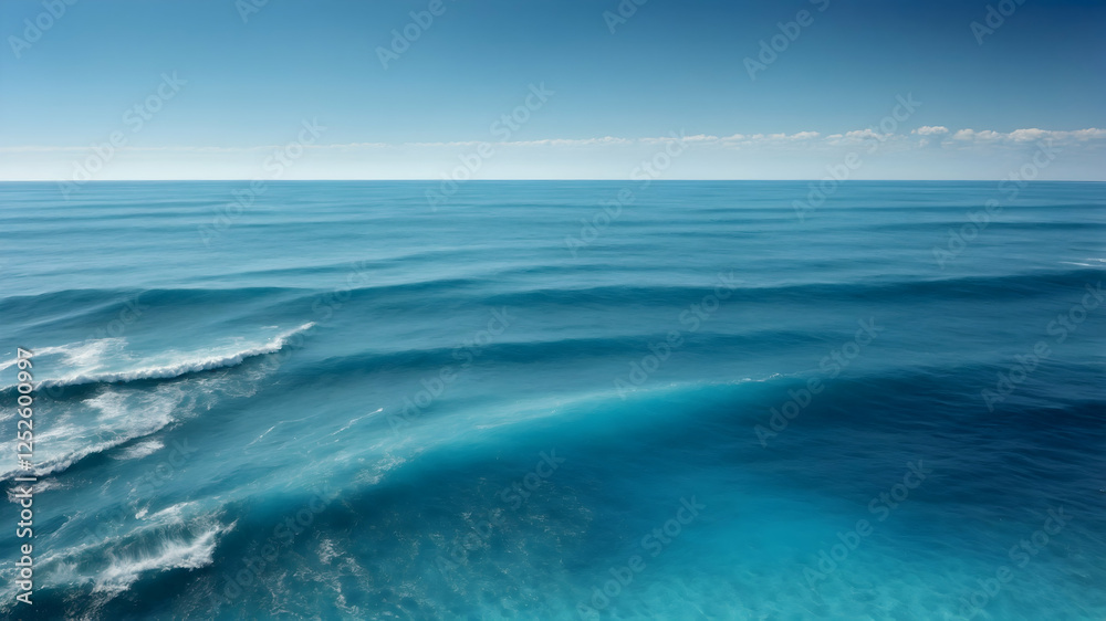 Fototapeta premium Blue Ocean Waves in Motion
