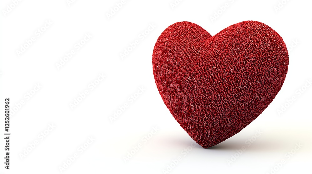 A vibrant red heart-shaped object against a white background, symbolizing love and affection. A vibrant red heart-shaped object against a white background, symbolizing love and affection.