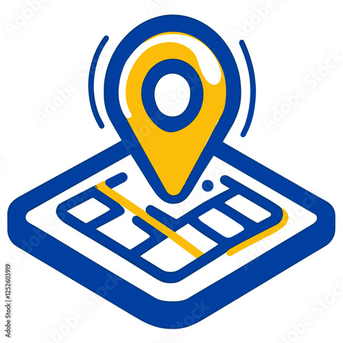 GPS location pin on a city map icon.
