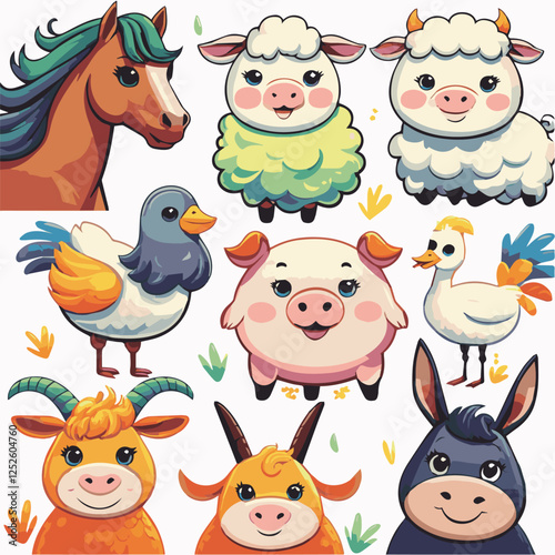 Cartoon Animal Sticker Packs, Cute Stickers for Animal Lovers , Kawaii Animals, Assorted Waterbottle Sticker Packs, Cute Pet Squad Cute Animal Sticker Pack
