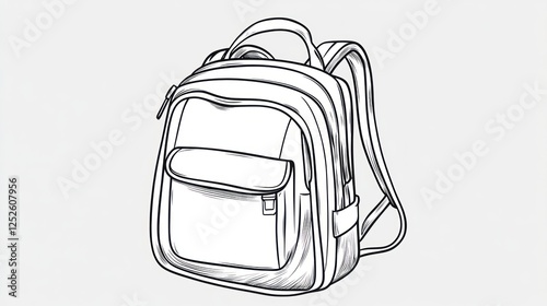Compact backpack design, studio shot, gray background, product catalog