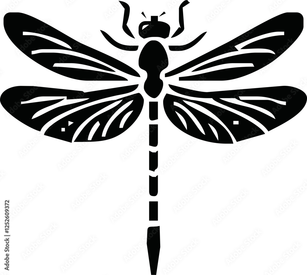 Fototapeta premium Dragonfly icon silhouette vector illustration