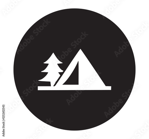Free Download Black campsite vector icon. - GFXLoad