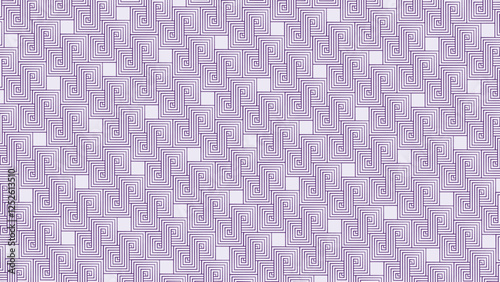 Seamless Japanese geometric pattern with interlocking square/circle spirals, inspired by the traditional sayagata motif
