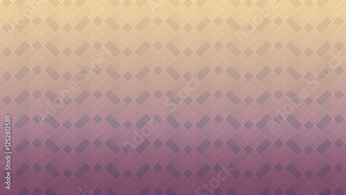 Seamless Japanese geometric pattern with interlocking square/circle spirals, inspired by the traditional sayagata motif