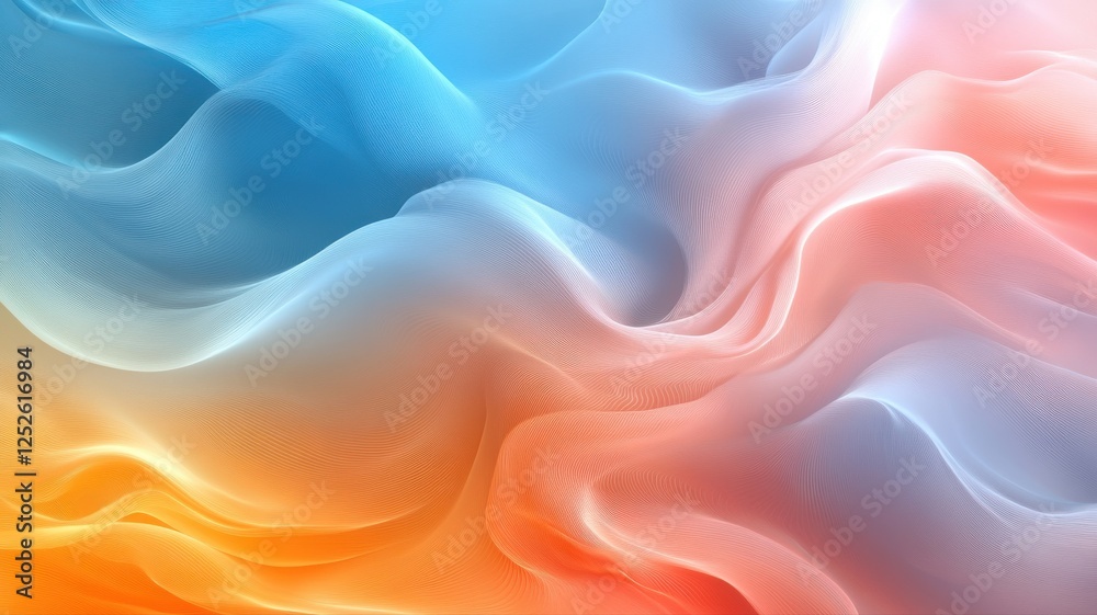 Obraz premium Soft Flowing Abstract Background with Blue and Orange Tones