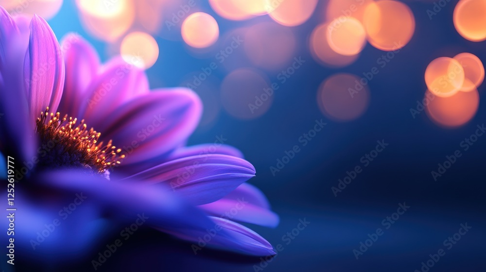 Obraz premium Purple flower bokeh night background design
