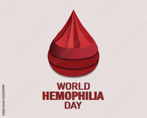 World Hemophilia Day vector background. Awareness poster with red paper cut blood drop. Blood donor day concept