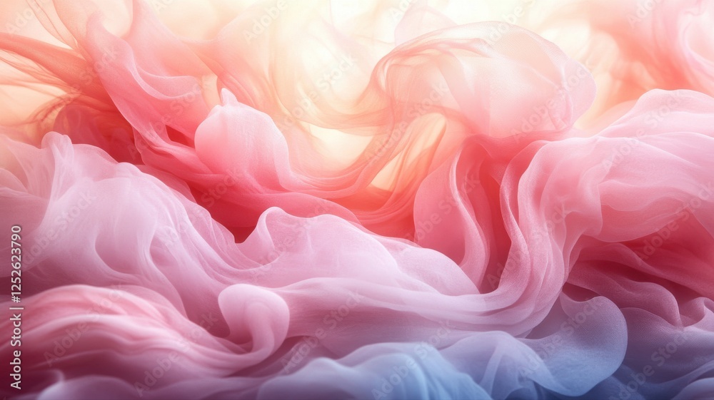 Obraz premium Soft Flowing Textiles in Shades of Pink and Blue for Creative Use