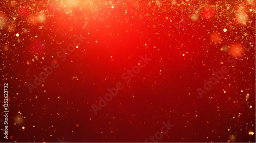 Luxurious Red and Gold Glitter Background with Sparkling Light Effects