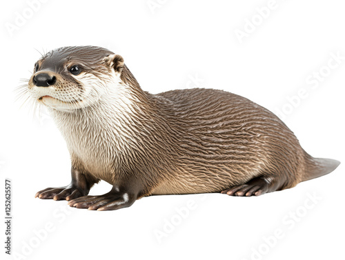 Isolated River Otter Close-up