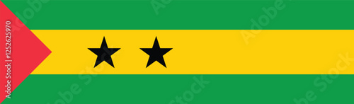 SAO Tome and Principe flag long banner digital vector illustration