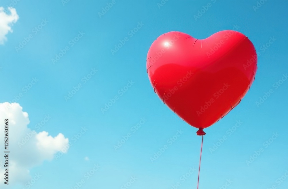 Red balloon in the shape of a heart on the background of the sky. Medicine and healthcare. The concept of prevention and treatment of heart diseases. valentine's day. Red balloon in the shape of a heart on the background of the sky. Medicine and healthcare. The concept of prevention and treatment of heart diseases. valentine's day.