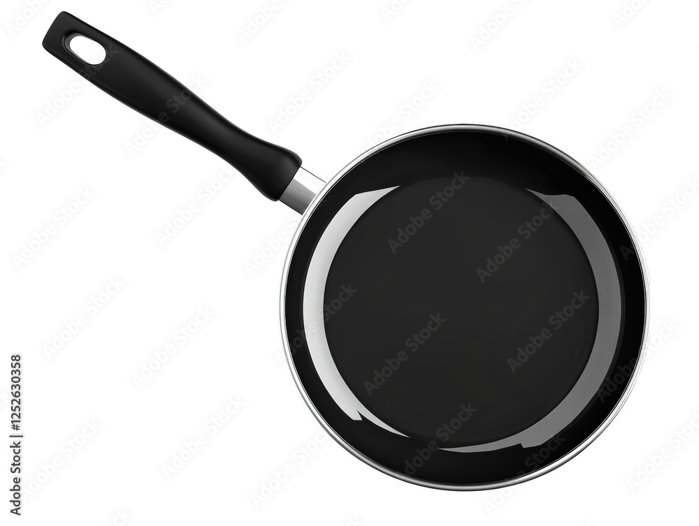 Isolated Modern Black Frying Pan for Even Heat Distribution Isolated Modern Black Frying Pan for Even Heat Distribution
