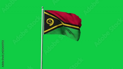 High detailed flag of Vanuatu. National Vanuatu flag. Oceania. 3D Render.