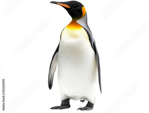 Isolated King Penguin Standing Proudly