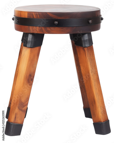 Isolated Small Wooden Stool