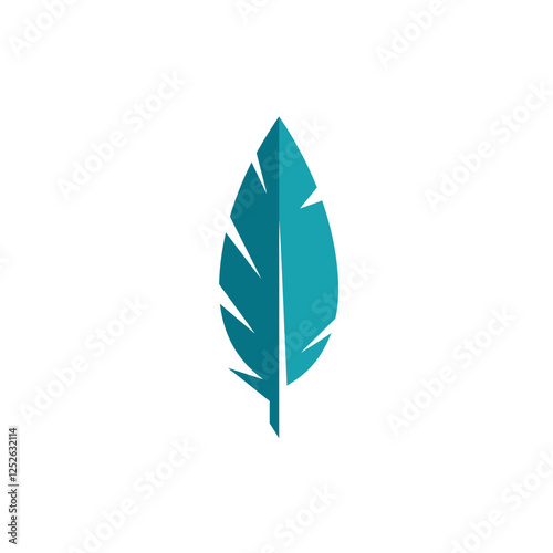 Modern feather logo icon with geometric shapes on a white background