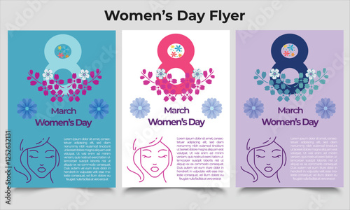 Printnternational Women's Day, Women's Day Greeting Card stock illustration, Women's Day template for advertising, banners, leaflets and flyers, Women s community. Women s day.